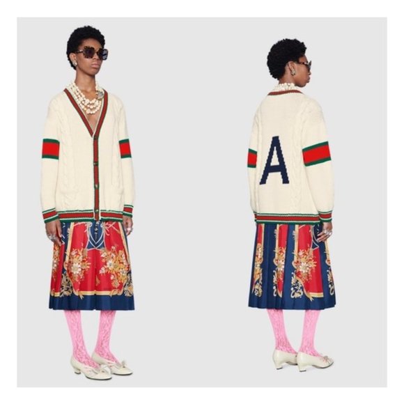 Gucci Sweaters - Gucci DIY Collection Unisex Wool Cardigan letter A
